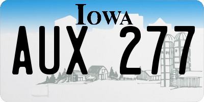 IA license plate AUX277
