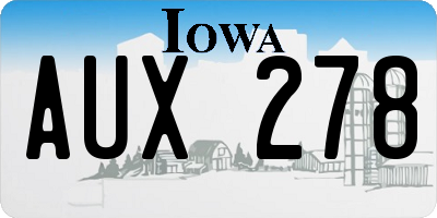 IA license plate AUX278