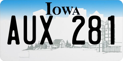 IA license plate AUX281