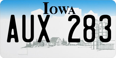 IA license plate AUX283