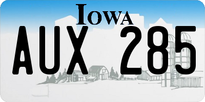IA license plate AUX285