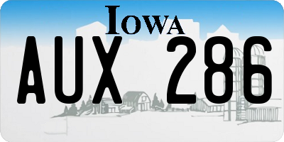 IA license plate AUX286