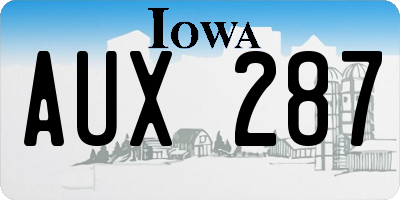 IA license plate AUX287
