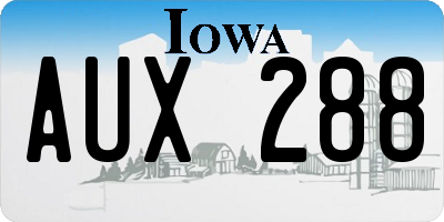 IA license plate AUX288