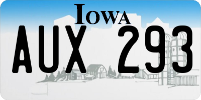 IA license plate AUX293