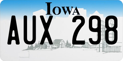 IA license plate AUX298