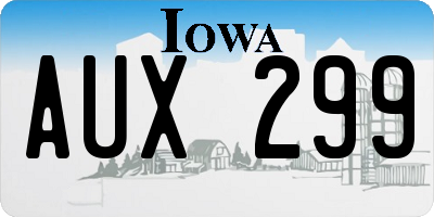 IA license plate AUX299