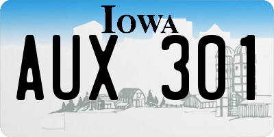 IA license plate AUX301