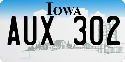 IA license plate AUX302