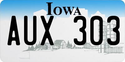 IA license plate AUX303