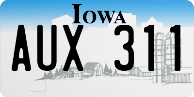 IA license plate AUX311