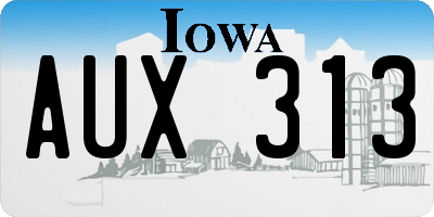 IA license plate AUX313