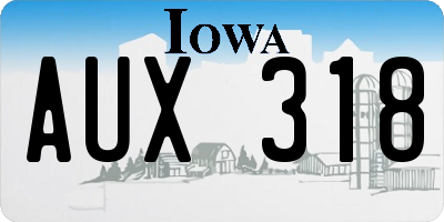 IA license plate AUX318
