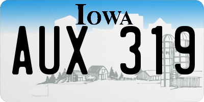 IA license plate AUX319