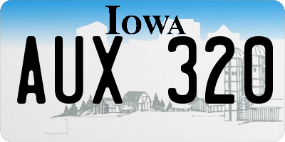 IA license plate AUX320
