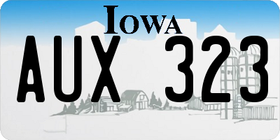 IA license plate AUX323
