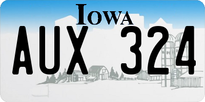 IA license plate AUX324