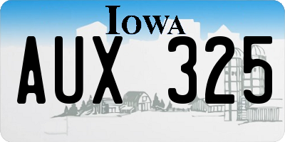 IA license plate AUX325