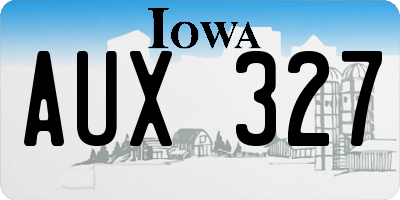 IA license plate AUX327