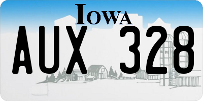 IA license plate AUX328