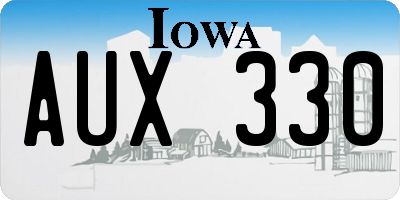 IA license plate AUX330