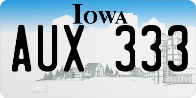 IA license plate AUX333