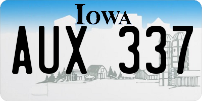 IA license plate AUX337