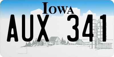 IA license plate AUX341