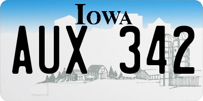 IA license plate AUX342