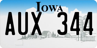 IA license plate AUX344