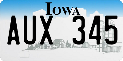 IA license plate AUX345