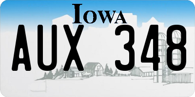 IA license plate AUX348