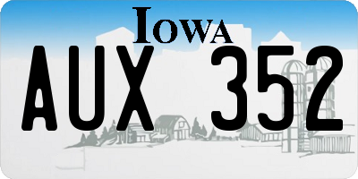 IA license plate AUX352