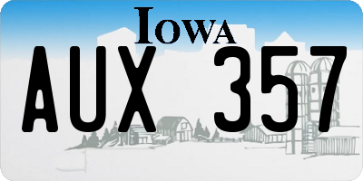 IA license plate AUX357