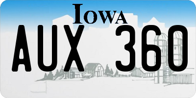 IA license plate AUX360