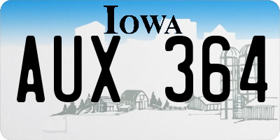 IA license plate AUX364