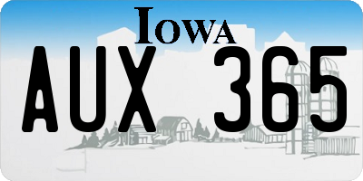 IA license plate AUX365