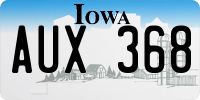 IA license plate AUX368
