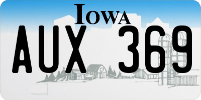 IA license plate AUX369