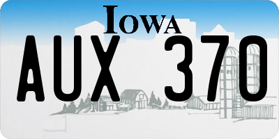 IA license plate AUX370