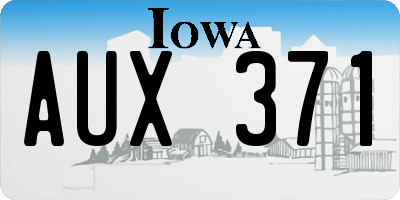 IA license plate AUX371