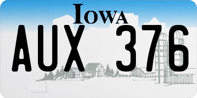 IA license plate AUX376