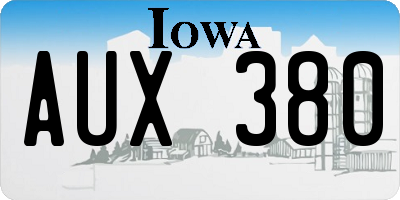 IA license plate AUX380