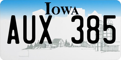 IA license plate AUX385