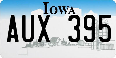 IA license plate AUX395