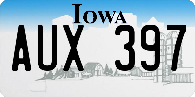 IA license plate AUX397