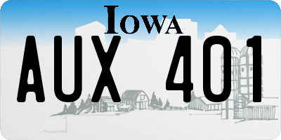IA license plate AUX401