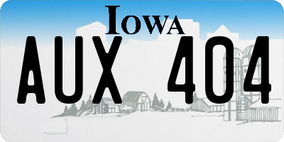 IA license plate AUX404