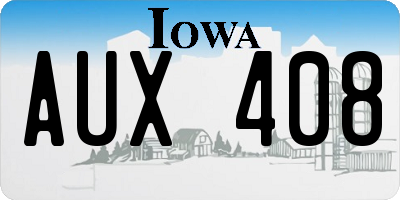 IA license plate AUX408