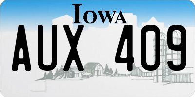 IA license plate AUX409